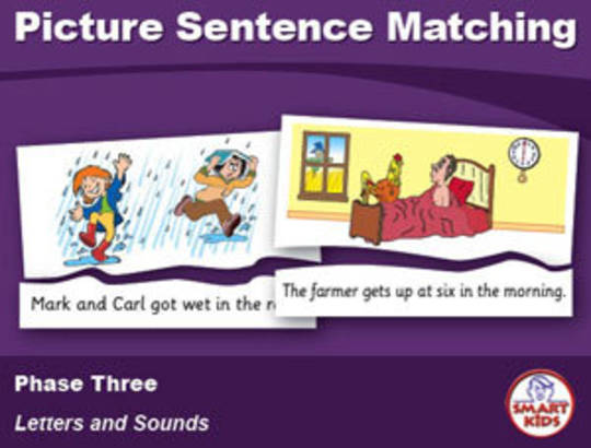 Picture Sentance Matching - Phase Three, Letters and Sounds